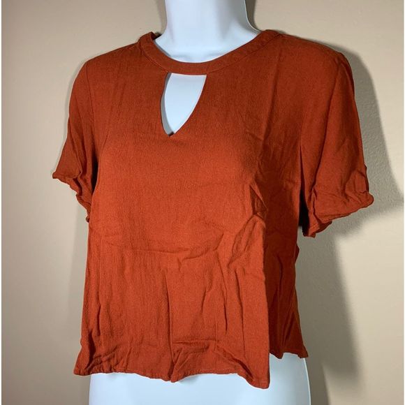 (2 for $20) Elodie Rust Orange Blouse Size S   V#57 - Picture 3 of 6